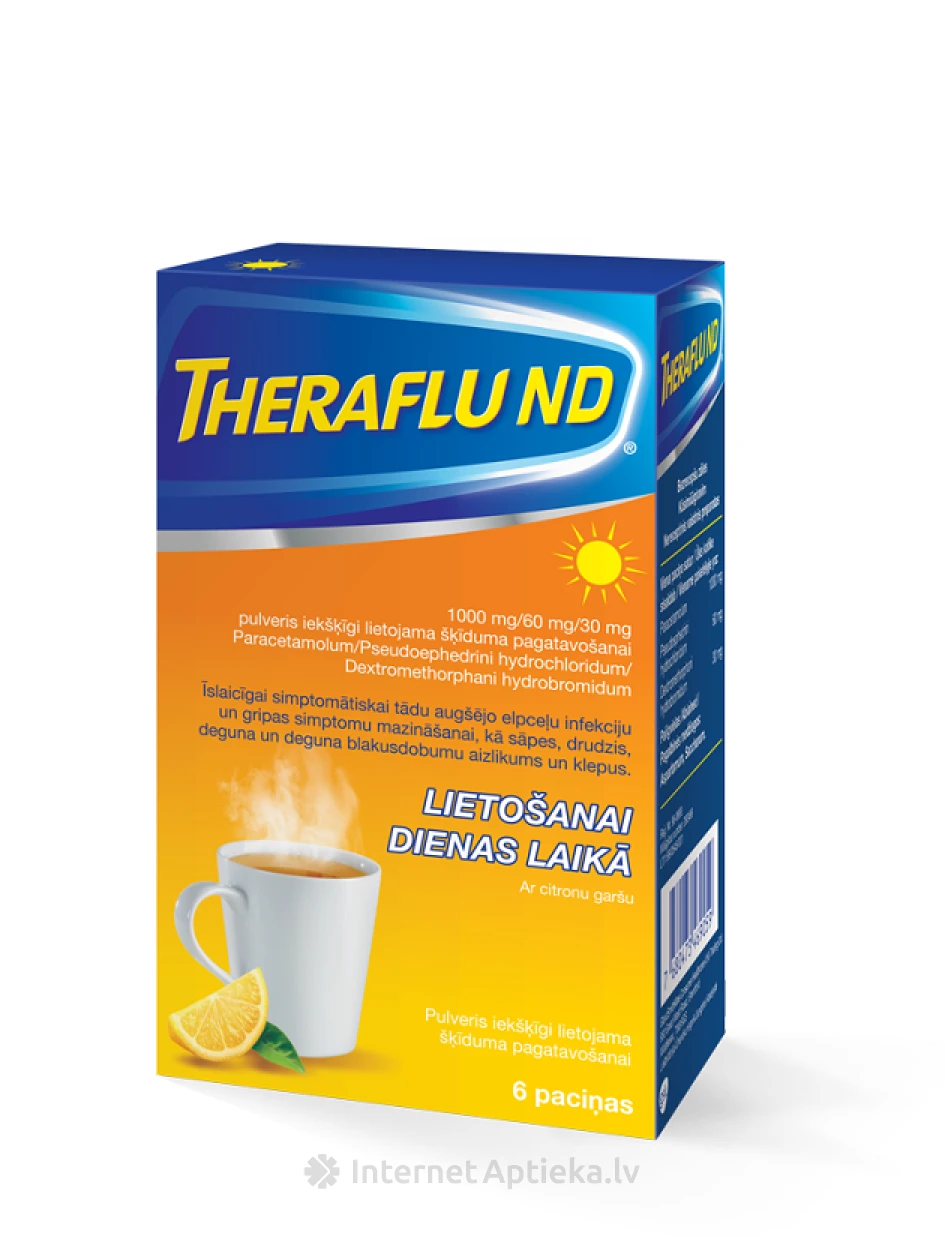 Theraflu ND pulber ilma uneefektita, 6 pakki | internetaptieka.lv