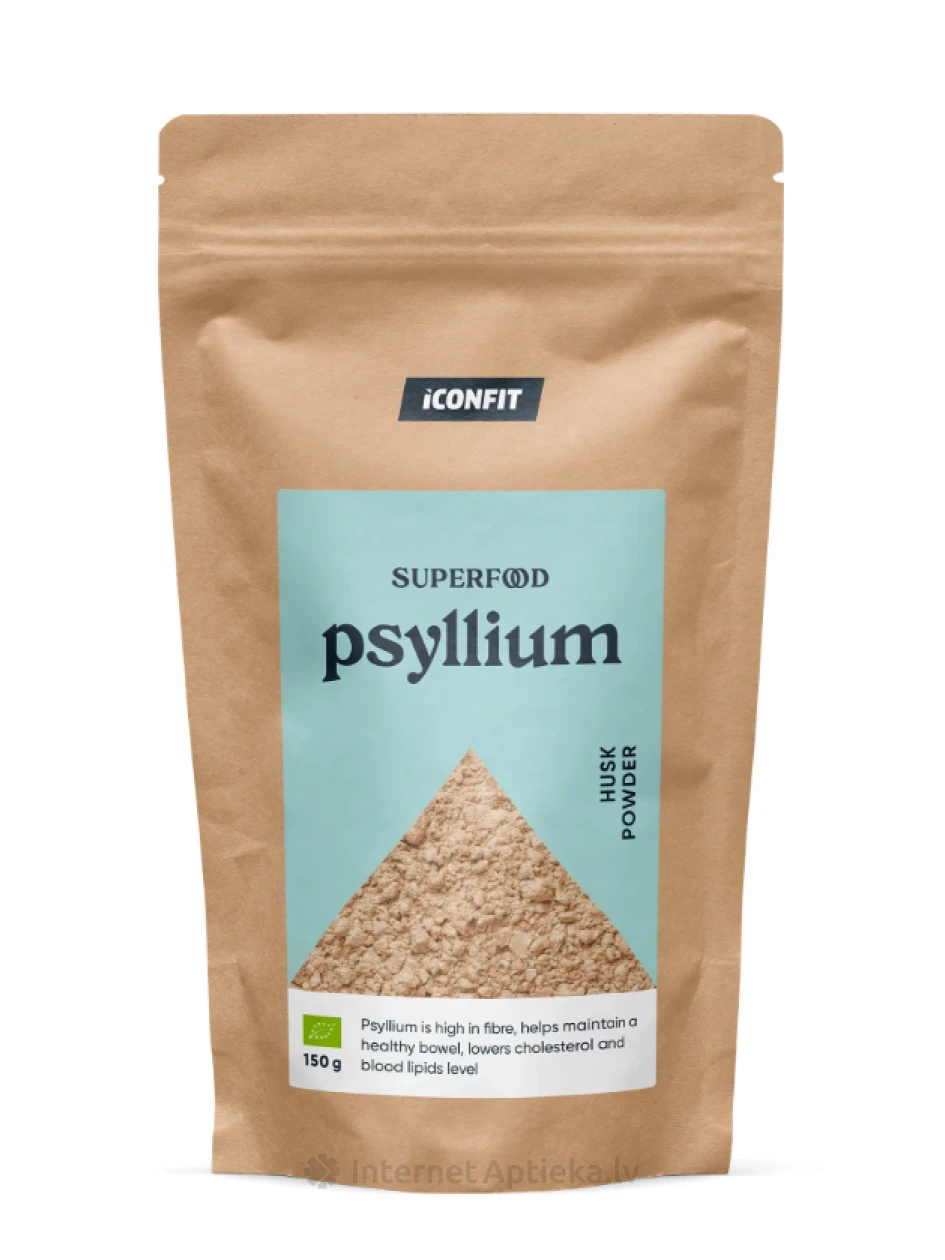 ICONFIT Organic Psyllium Husk Pulveris, 150 g | internetaptieka.lv