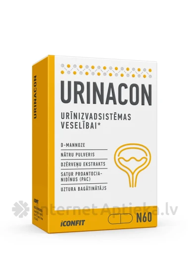 ICONFIT Urinacon - Urīnpūšļa un urīnceļu labsajūtai, 60 kapsulas | internetaptieka.lv