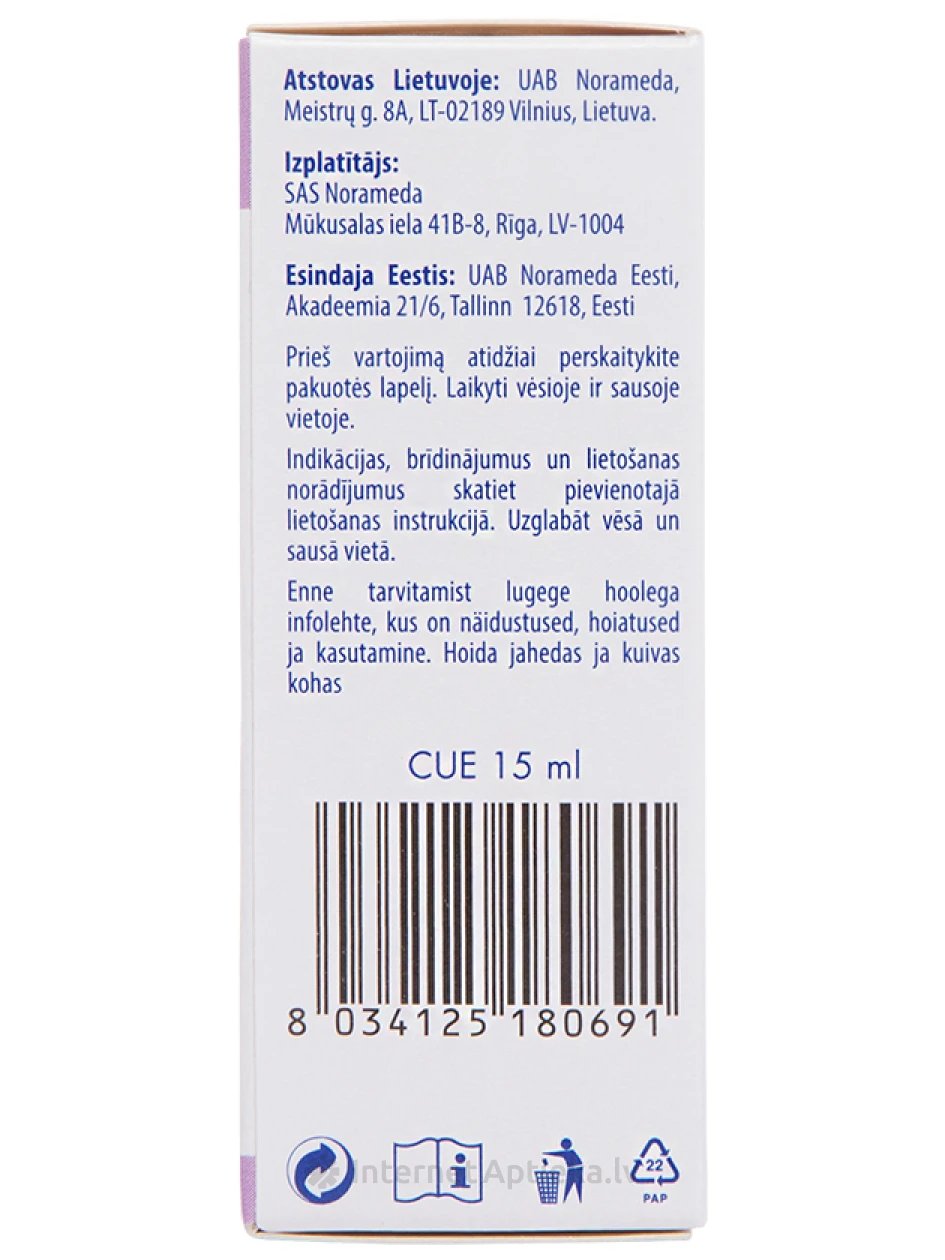 CuE kõrvatilgad ärrituse leevendamiseks, 15 ml | internetaptieka.lv