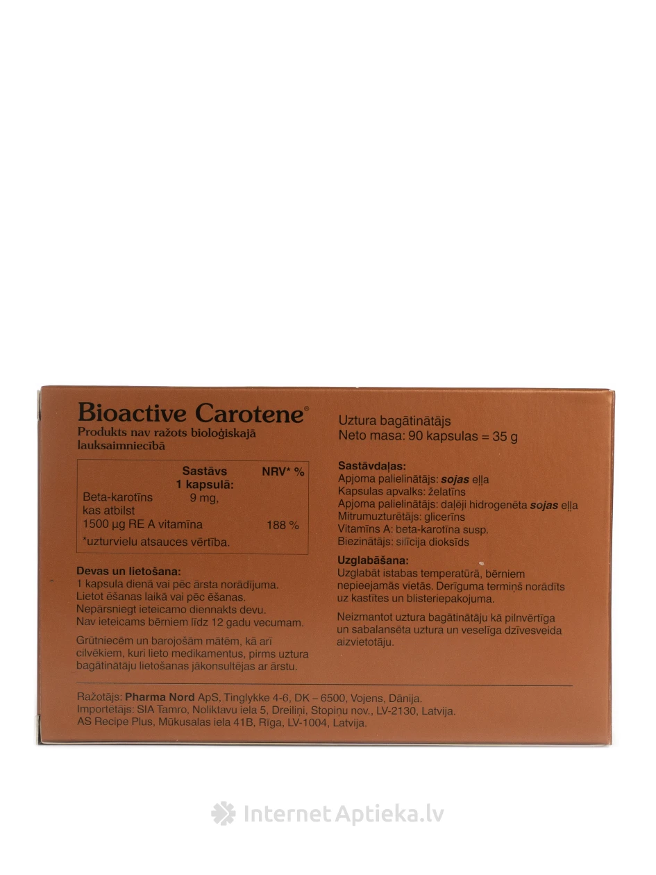 Bio-Carotene 9 mg, 90 kapsulas | internetaptieka.lv
