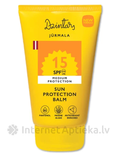 Dzintars Sauļošanās aizsargbalzams Jūrmala SPF15 UVA+UVB, 100 ml | internetaptieka.lv