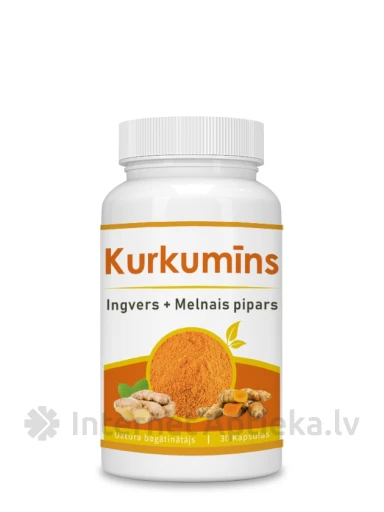Kurkumiin+ingver+must pipar kapslit, 30 tk. | internetaptieka.lv