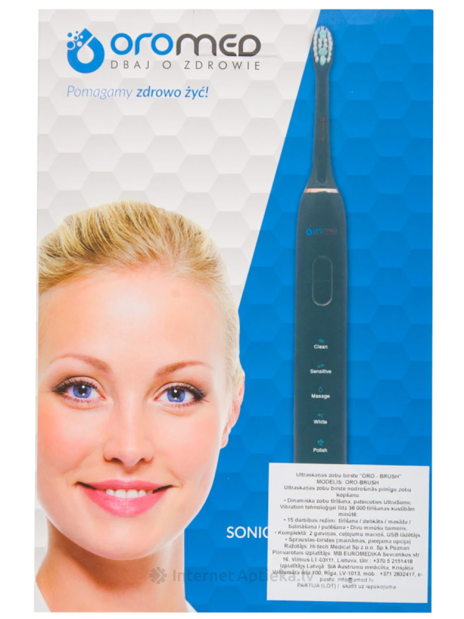 Oromed звуковая элетрическая зубная щетка, зеленая, 1 gb. | internetaptieka.lv