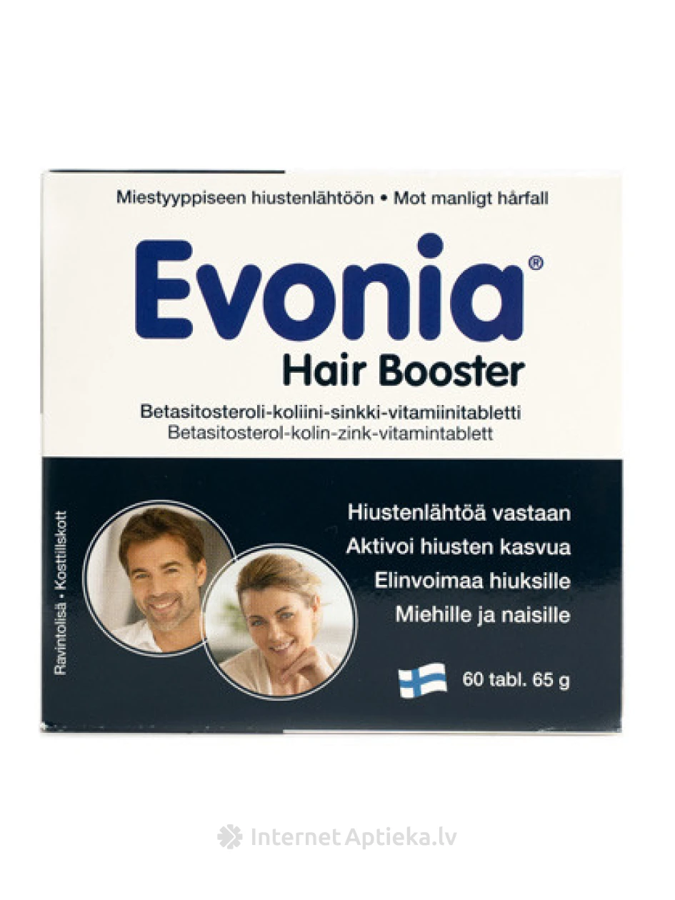 Evonia Hair Booster tabletid juuste väljalangemise puhuks, 60 tabletti | internetaptieka.lv