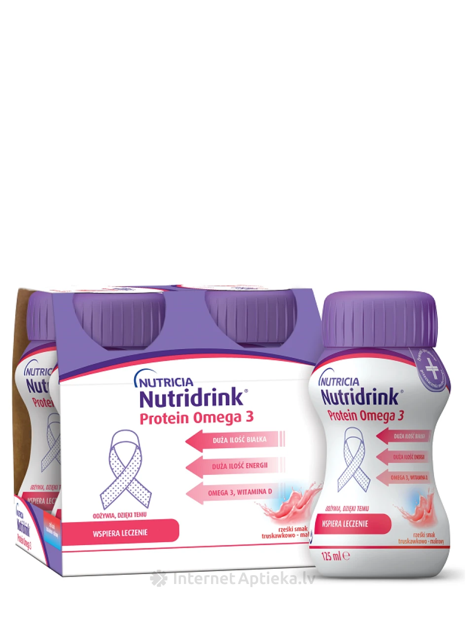 Nutridrink® Protein Omega 3 värskendava marjase maitsega, 4x125 ml | internetaptieka.lv