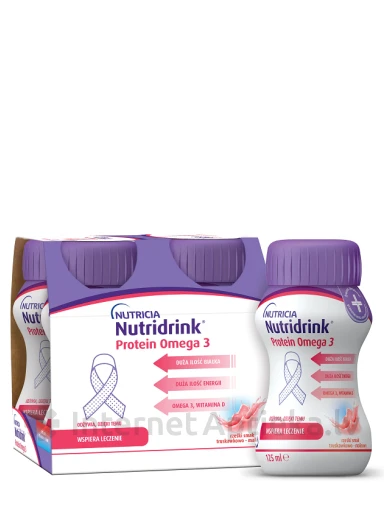 Nutridrink® Protein Omega 3 ar atsvaidzinošo ogu garšu, 4x125 ml | internetaptieka.lv