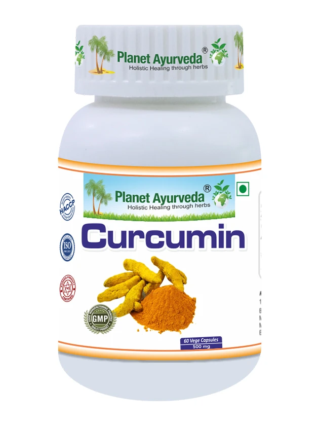 Planet Ayurveda Curcumin (kurkumas sakne 95%) Organic kapsulas, 60 gab.