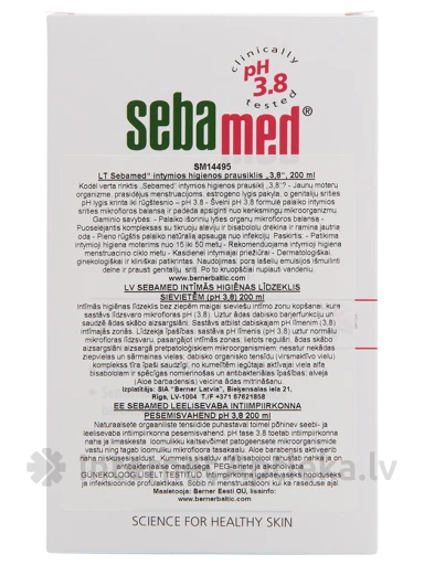 SEBAMED intiimhügieenitoode naistele, pH 3,8, 200 ml | internetaptieka.lv