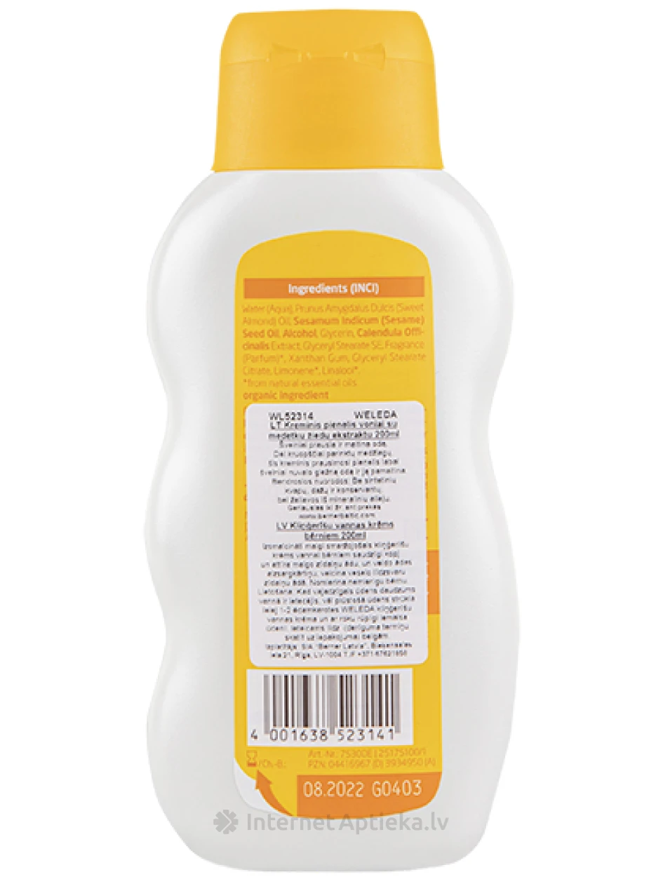 Weleda Calendula vannikreem lastele, 200 ml | internetaptieka.lv