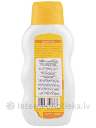 Weleda детский крем для ванны с календулой, 200 мл | internetaptieka.lv