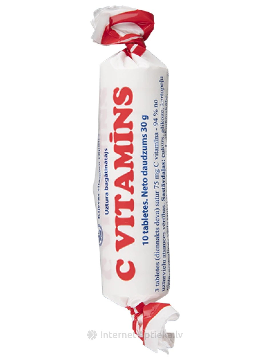 C vitamīns ar cukuru, 10 tabletes | internetaptieka.lv