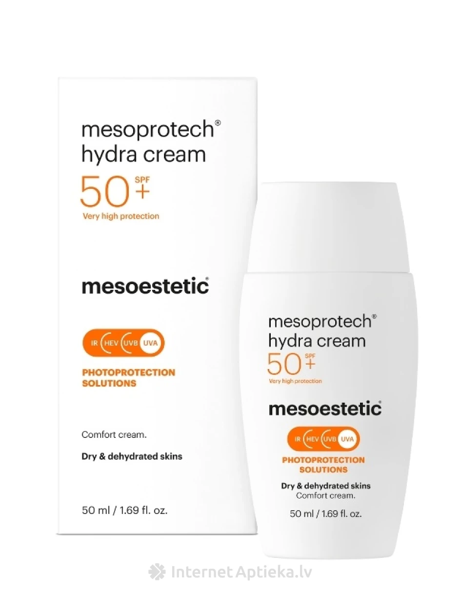 Mesoestetic mesoprotech hydra cream saules aizsargkrēms SPF50+, 50 ml | internetaptieka.lv