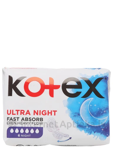 Пакеты Kotex Ultra Night, 6 шт. | internetaptieka.lv