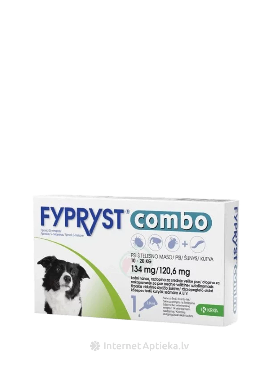 Fypryst combo 134/120.6мг раствор для собак 10-25кг, 1 шт. | internetaptieka.lv