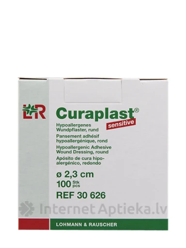 Curaplast sensitive plāksteri 2.3 cm apaļi, 100 gb | internetaptieka.lv