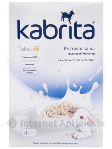 Kabrita Rīsu putra uz kazas piena pamata bērniem no 4 mēnešu vecuma, 180 g | internetaptieka.lv