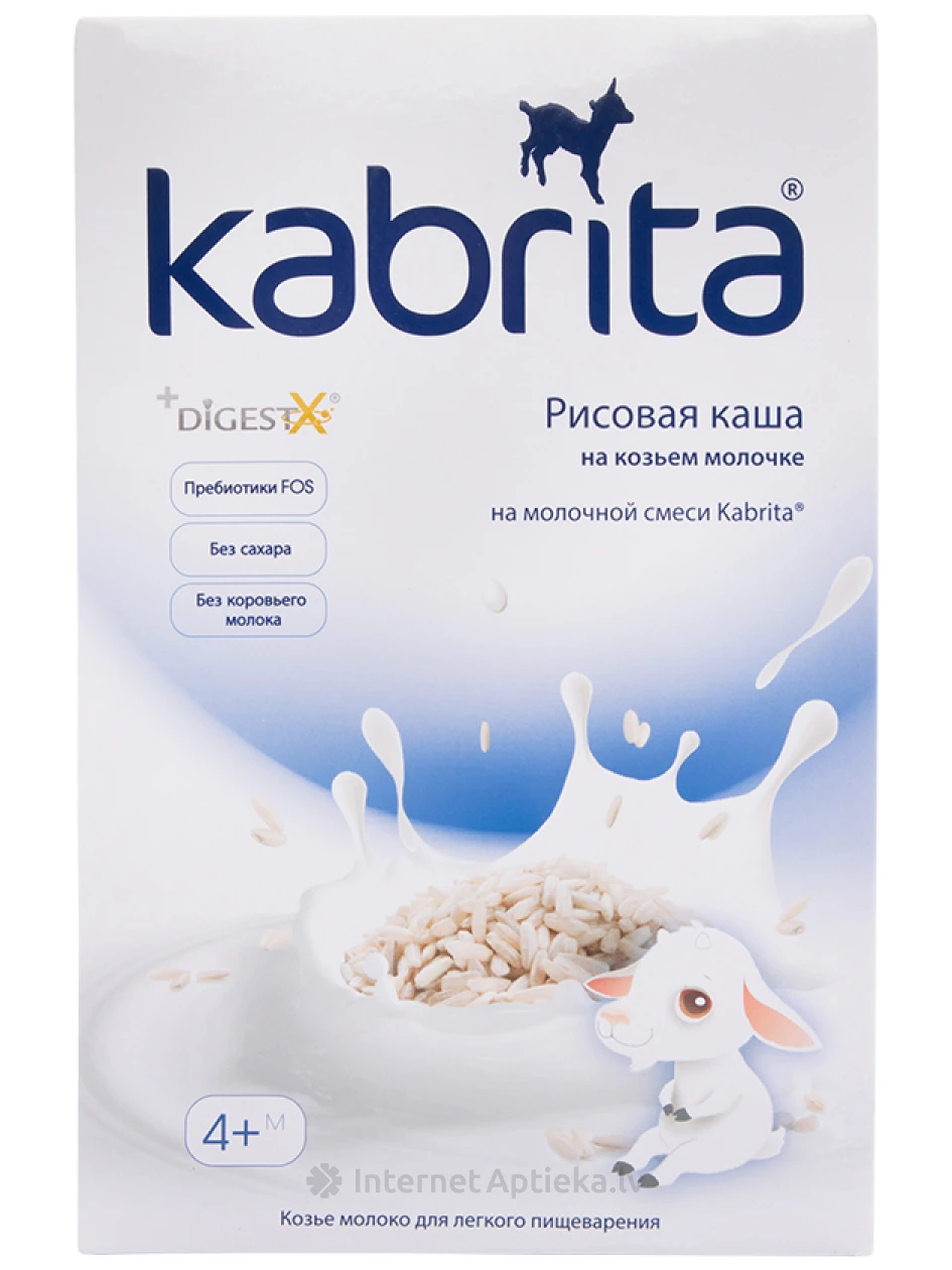 Kabrita Rīsu putra uz kazas piena pamata bērniem no 4 mēnešu vecuma, 180 g | internetaptieka.lv