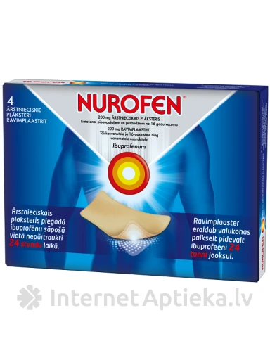 Nurofen 200mg ārstnieciskais plāksteris, 4 gb. | internetaptieka.lv