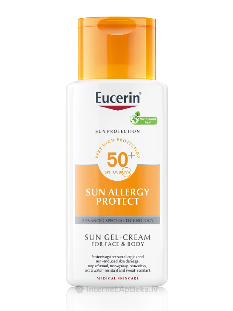 Eucerini päikeseallergia kaitsekreem-geel SPF 50, 150 ml | internetaptieka.lv