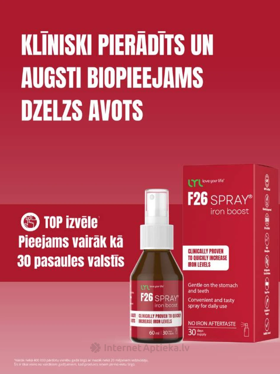 LYL F26 SPRAY®️ Iron Boost sprei, 60 ml | internetaptieka.lv