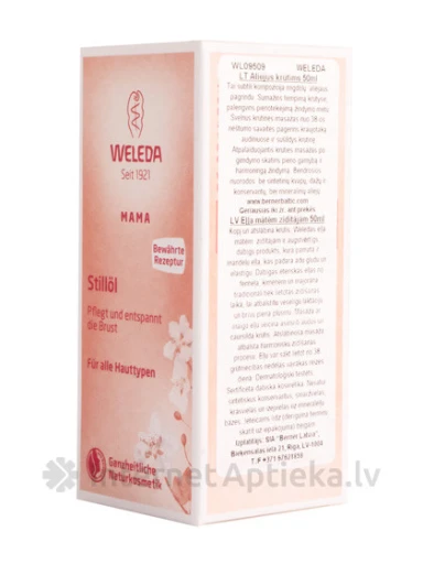 Weleda Eļļa krūtīm barojošām māmiņām, 50 ml | internetaptieka.lv