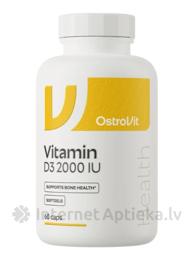 OstroVit Vitamin D3 2000 IU kapsulas, 60 gb. | internetaptieka.lv