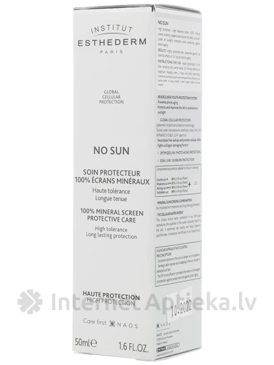 Средство для ухода за кожей лица No Sun с высокой степенью защиты в случае непереносимости солнца., 50 мл | internetaptieka.lv