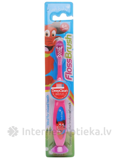 Brush-Baby FlossBrush Roosa hambahari 6+ aastat, 1 tk. | internetaptieka.lv