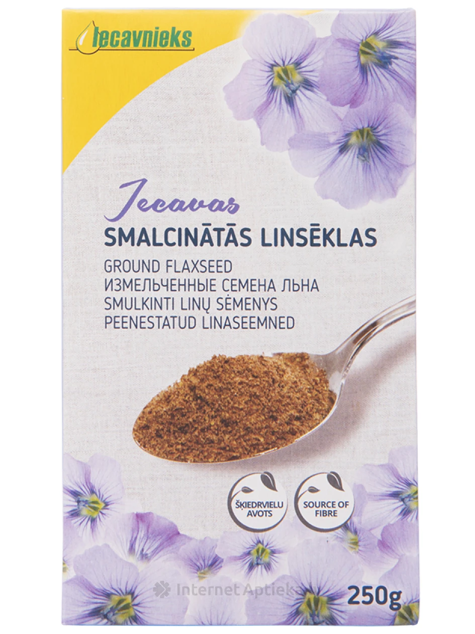 Iecavnieks измельчённые льняные семена, 250 г | internetaptieka.lv