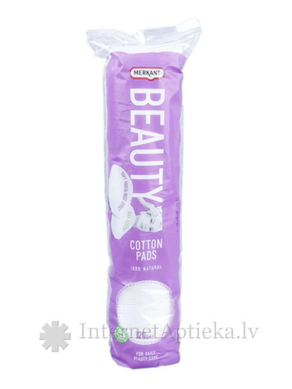 Merkant Beauty Ватные косметические диски - круглые, 120 шт. | internetaptieka.lv