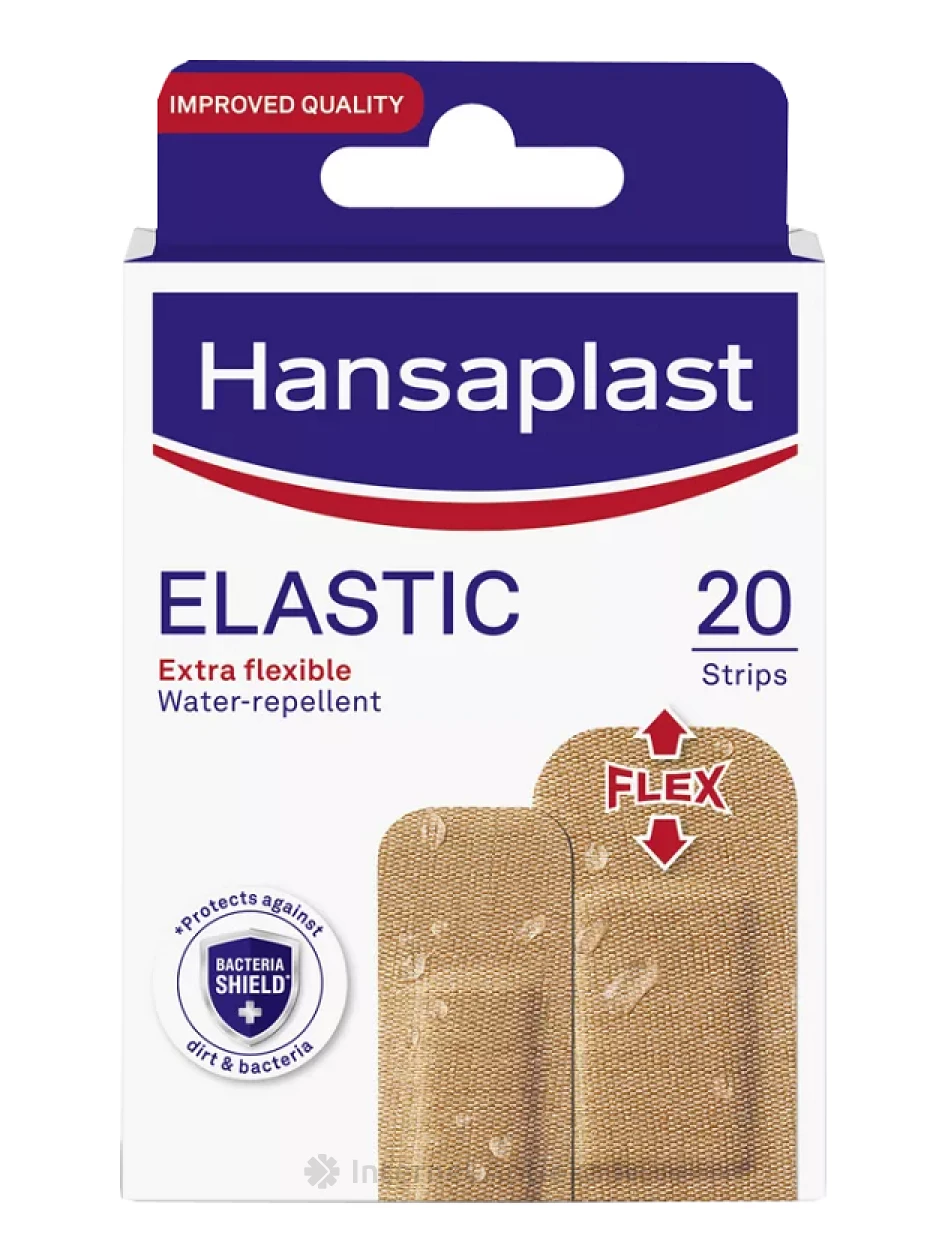 HANSAPLAST ELASTIC гибкий с особо прочной фиксацией, 20 пластырей | internetaptieka.lv
