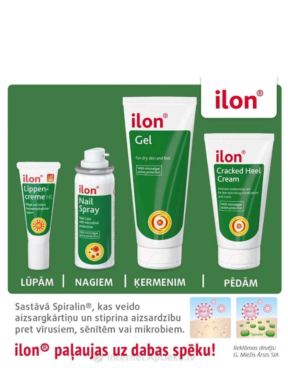 Ilon  спрей для ногтей с активной защитой от микроводорослей, 50 мл | internetaptieka.lv