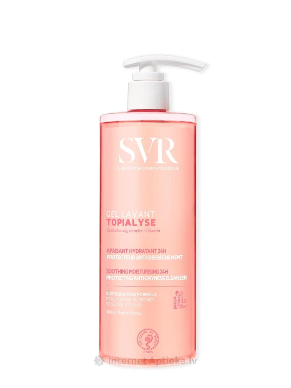SVR TOPIALYSE GEL LAVANT успокаивающий гель для умывания, 400 мл | internetaptieka.lv