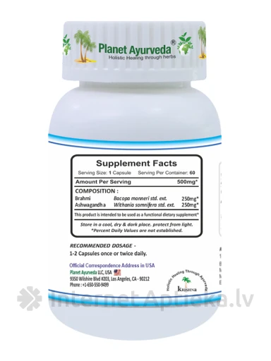 Planet Ayurveda® NeuroGin Organic, 60 kapsulas | internetaptieka.lv