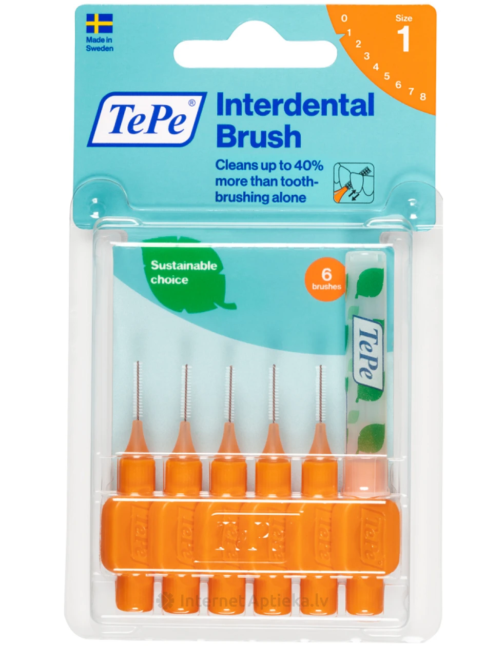 TePe Interdental Brush межзубные щетки 0,45 мм, оранжевая, 6 шт. | internetaptieka.lv