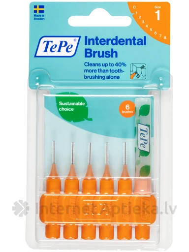 TePe Interdental Brush межзубные щетки 0,45 мм, оранжевая, 6 шт. | internetaptieka.lv