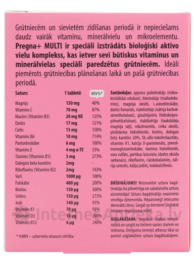 Formula Vitale Pregna+ Multi, 30 tk. | internetaptieka.lv