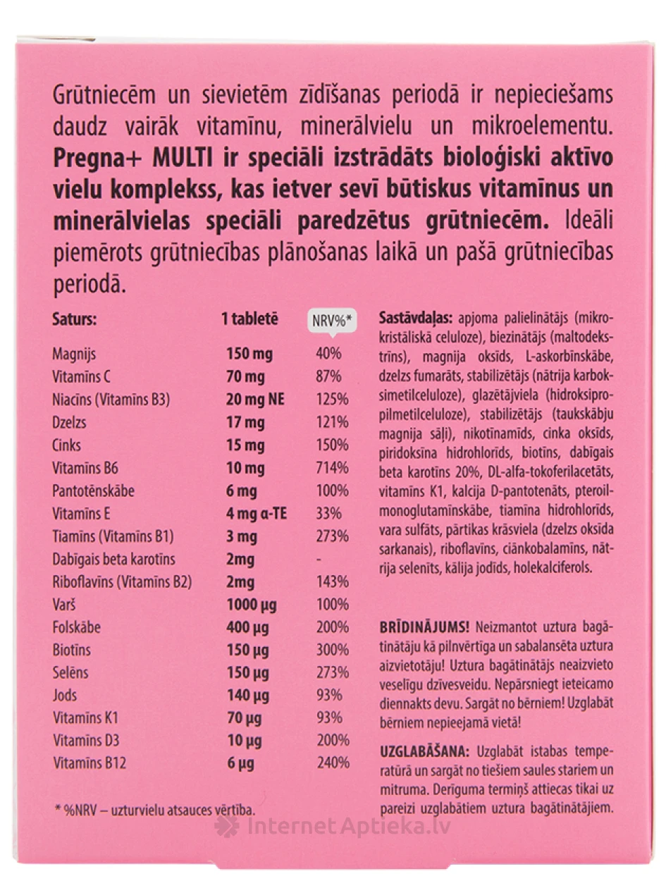 Formula Vitale Pregna+ Multi, 30 tk. | internetaptieka.lv