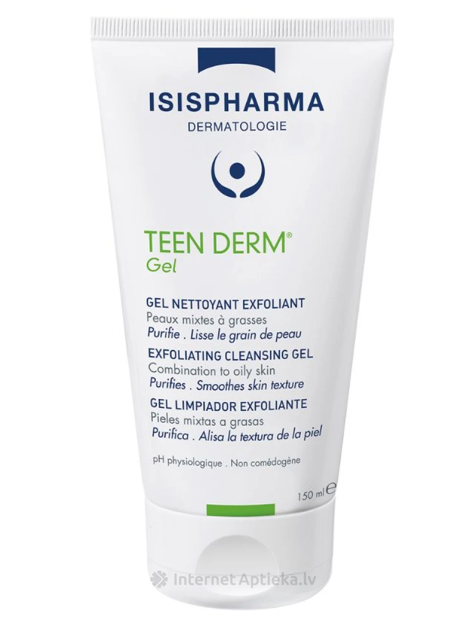 ISISPHARMA TEEN DERM kooriv puhastusgeel rasusele nahale, 150 ml | internetaptieka.lv