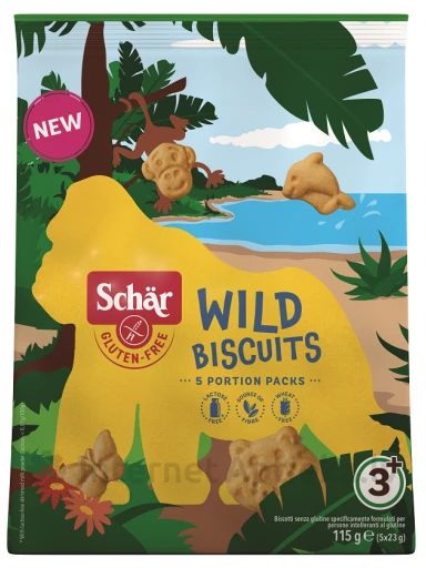 Schär Wild Biscuits loomakujulised küpsised, 115 g | internetaptieka.lv