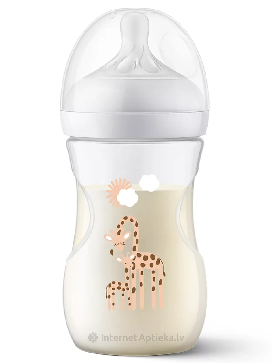 PHILIPS AVENT Giraffe Антиколиковая бутылочка с индивидуальным ритмом питья 1м+, 260 мл | internetaptieka.lv