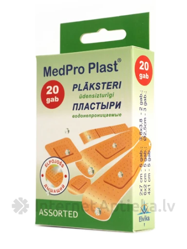 MedPro Asorti - водостойкие пластыри, 20 шт. | internetaptieka.lv