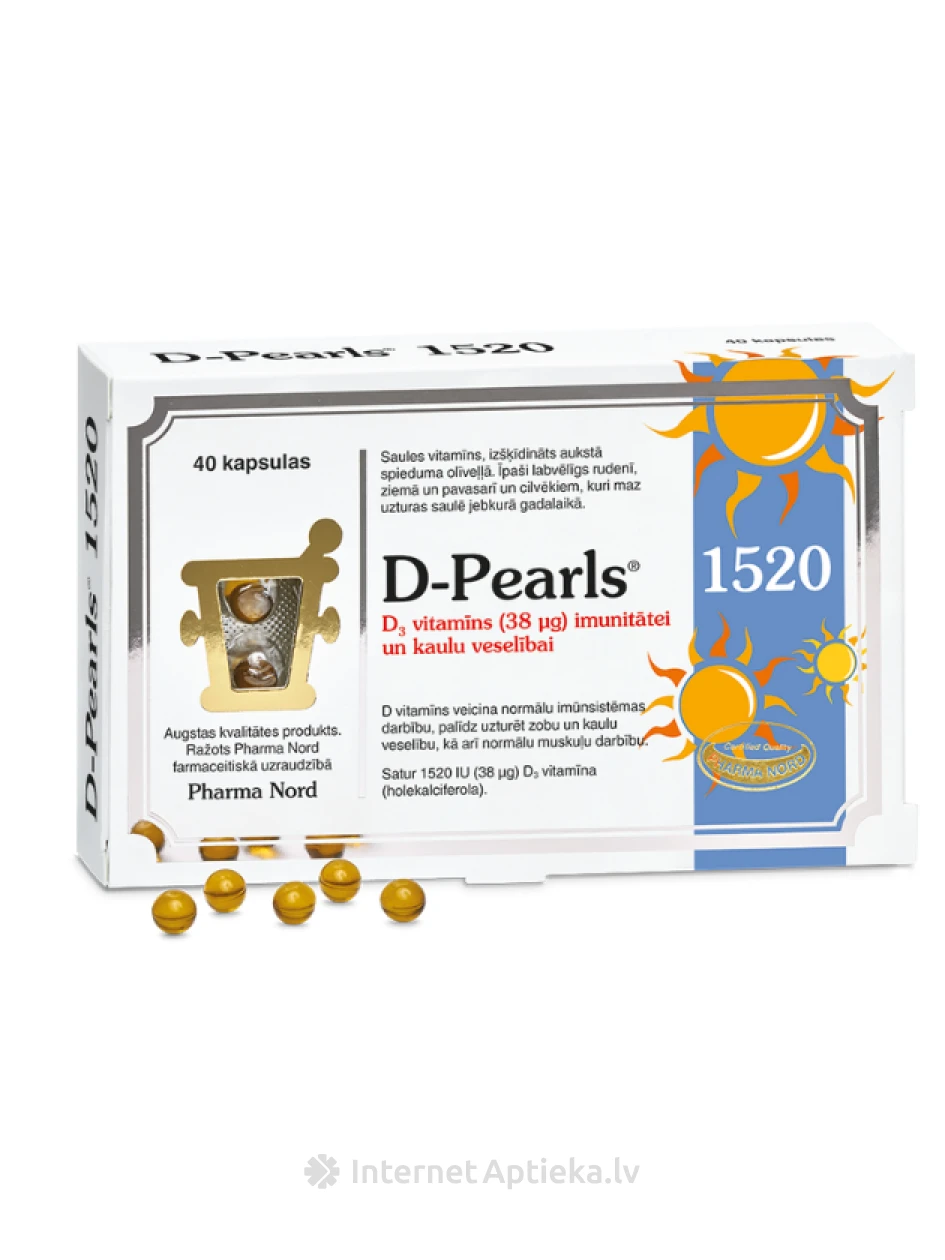 D-Pearls Mega, 40 kapslit | internetaptieka.lv