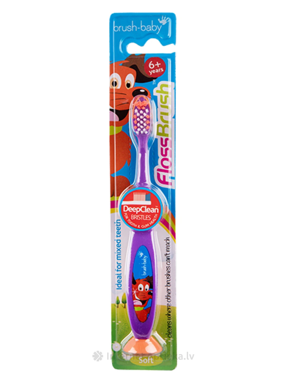 Brush-baby Zobu suka Floss brush violeta, 6 + gadi, 1 gb | internetaptieka.lv