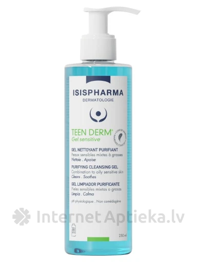 ISISPHARMA TEEN DERM GEL SENSITVE attīrošs gels taukainai ādai, 250 ml | internetaptieka.lv