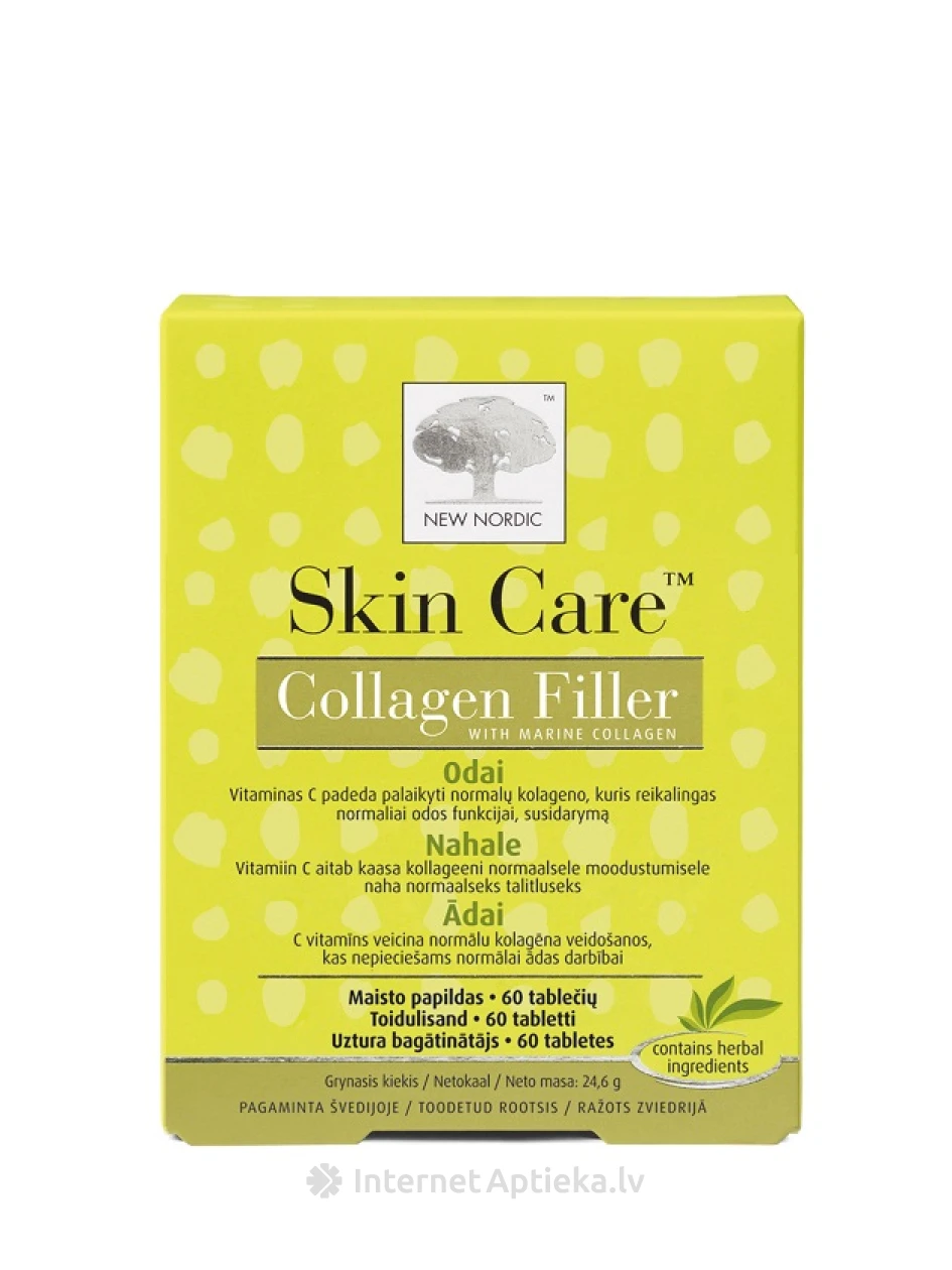 New Nordic Skin Care Collagen Filler kollageeni tabletid, 60 tk. | internetaptieka.lv