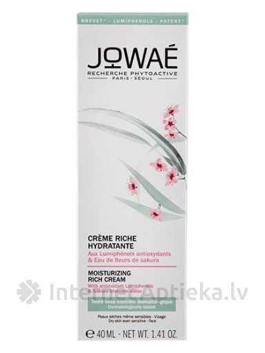 Jowae Moisturizing Rich увлажняющий крем для сухой кожи, 40 мл | internetaptieka.lv