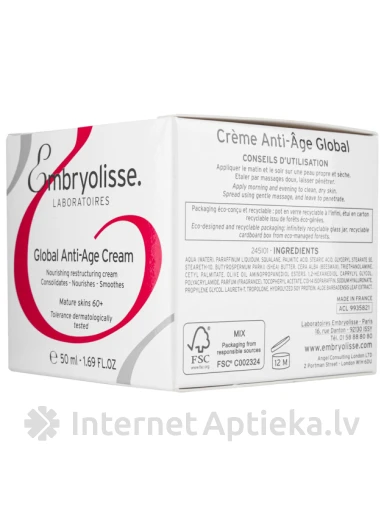 Embryolisse омолаживающий и питательный антивозрастной крем, 50 мл | internetaptieka.lv