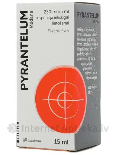 Pyrantelum 250mg/5ml suspensija, 15 ml | internetaptieka.lv
